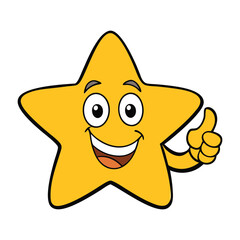 A bold thumbs-up icon combined with a shining star, symbolizing approval, achievement, and excellence. Perfect for celebrating success, ratings, or positive feedback.
