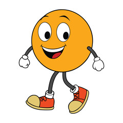 A cheerful walking emoticon, with arms swinging and legs in motion, symbolizing movement, progress, or going on a journey with a fun and lively vibe.
