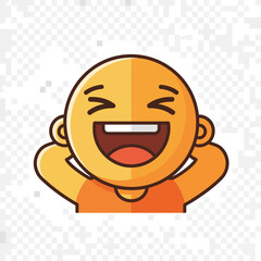 Flat vector emoji design of a smiling cartoon face with cheerful expression. Perfect for microstock, mobile apps, web graphics, and expressive digital art.
