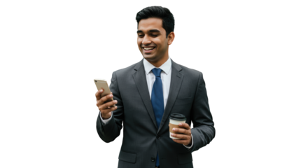suit coffee businessman businessman and using phone man smiling phone business business