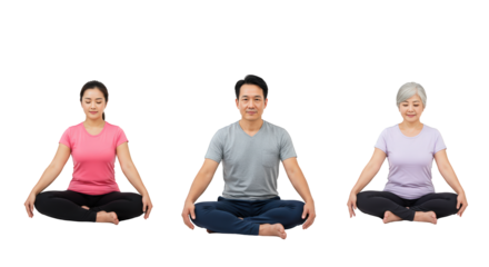 People meditation three wellness practicing healthy lifestyle yoga mindfulness meditation yoga healthy lifestyle yoga