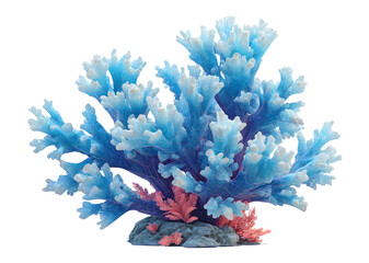Naklejka premium Glossy 3D Decorative Coral Reef Ornament on Transparent Background