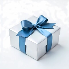 white gift box with ribbon