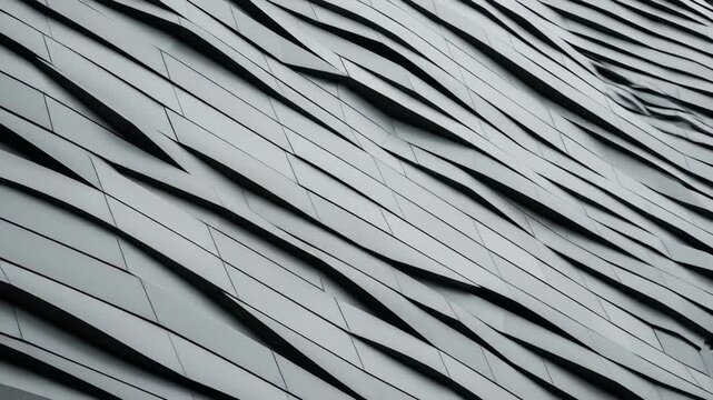 Modern architectural facade with a dynamic wave pattern