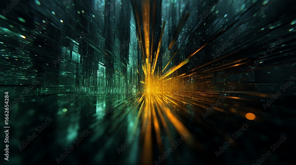 Poster abstract light tunnel background with motion effect, creating a futuristic and dynamic scene with a 