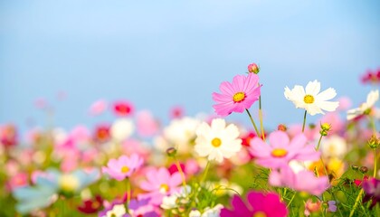 Vibrant cosmos field, soft focus