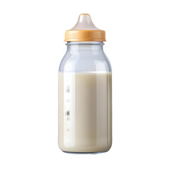 Baby milk bottle isolated with transparent background