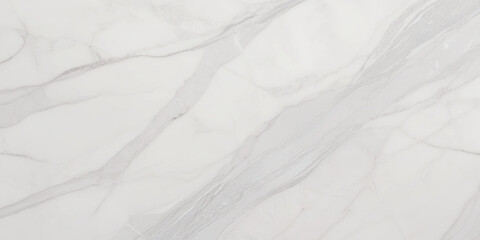 Abstract white marble surface with delicate, flowing gray veins running diagonally across it.