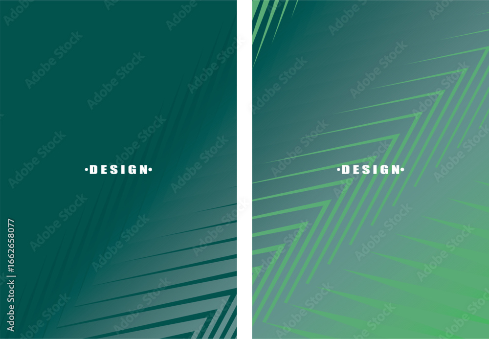 Fototapete a set of abstract vector green backgrounds with a dynamic flowing wave pattern consisting of many mu