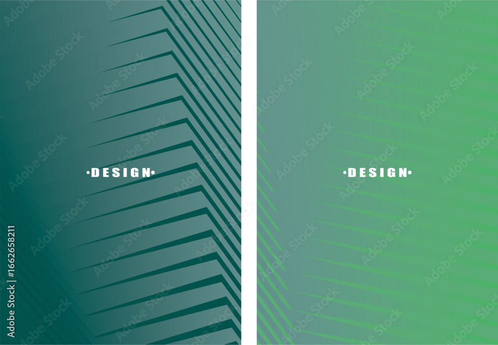 Fototapete a set of abstract vector green backgrounds with a dynamic flowing wave pattern consisting of many mu