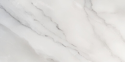Abstract white marble surface with delicate, flowing gray veins running diagonally across it.