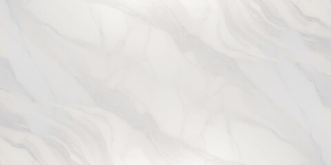 Abstract white marble surface with delicate, flowing gray veins running diagonally across it.