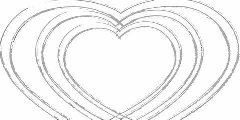 Concentric Heart Shapes With Brush Stroke Texture love