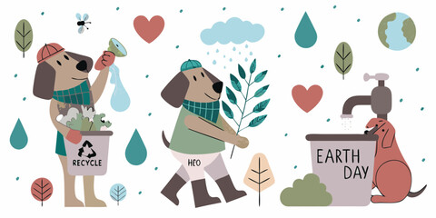Dogs Promoting Environmental Awareness for Earth Day