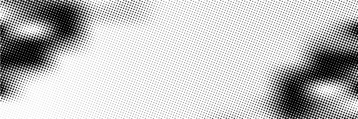 Halftone faded gradient texture. Grunge halftone grit background. White and black sand noise wallpaper. Retro pixilated vector backdrop © zai