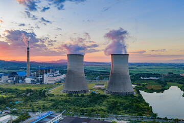 Thermal Power Plant at Sunrise