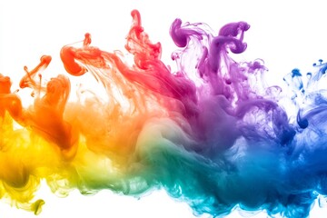 A swirling kaleidoscope of vibrant color dissolving in water a dance of rainbow pigments creating dreamy textures on a