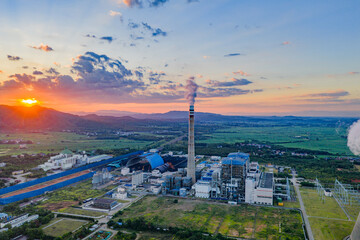 Thermal Power Plant at Sunrise