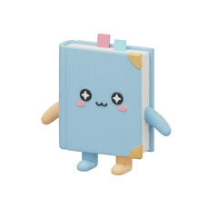 Adorable 3D Render of a Cute Book Character