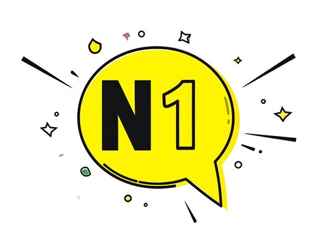 Yellow speech bubble with bold "N1