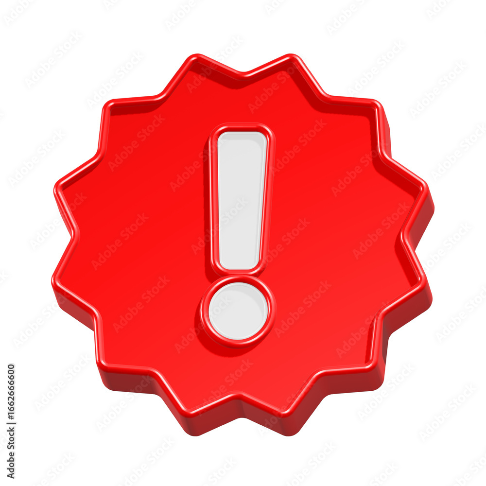 Poster a 3d red key with a shiny exclamation mark is a business symbol for internet security