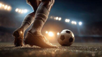 Soccer Player Prepares to Kick