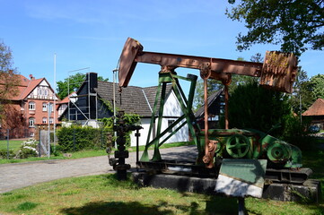 Historical Oil Pump in the Town Wietze, Lower Saxony