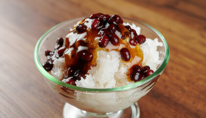 Es Kacang Merah in Glass with Condensation