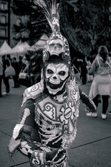 Día de muertos con penacho mexicano