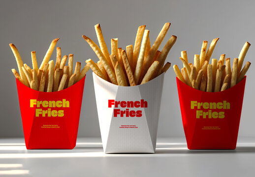 French Fry Packaging Mockup PSD