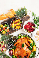 Elegant table setting for a festive meal. Christmas dinner.