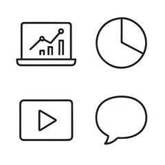 A collection of vector communication icons, symbols, and glossy web buttons for internet and business design