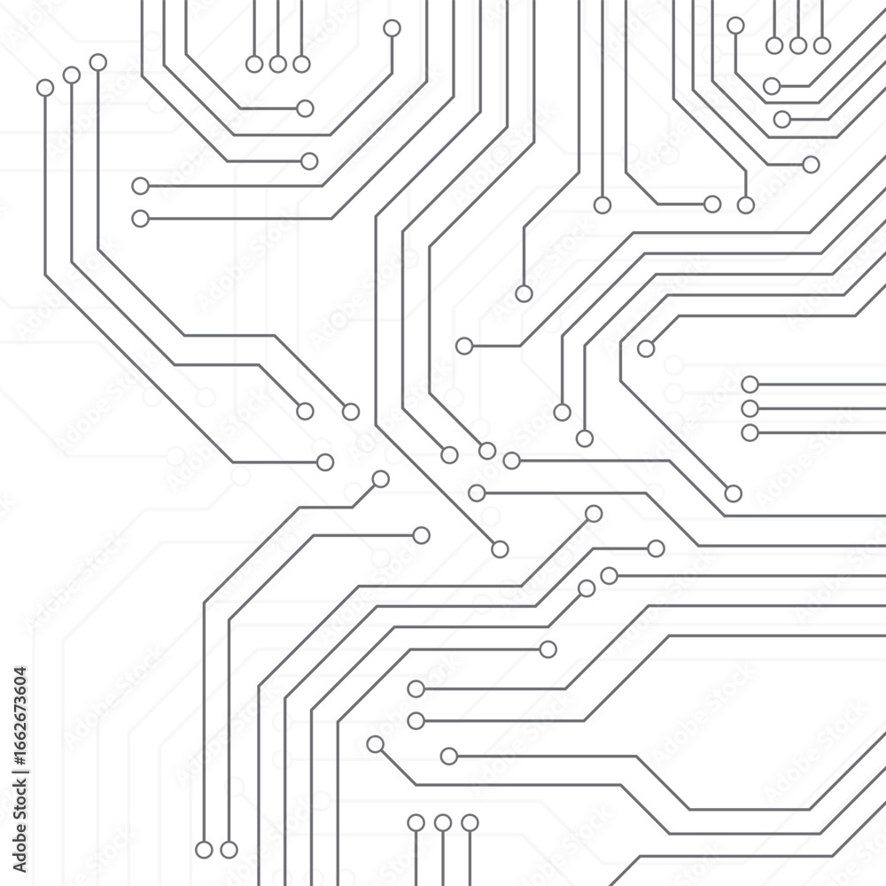 Poster circuit board seamless pattern. microelectronics circuits board background. futuristic microchip cpu