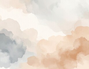 Fototapeta premium Watercolor style lifestyle background with muted brown and gray watercolor tones, warm and soft abstract design for modern use