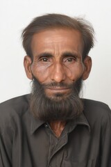 Pakistani poor man isolated in white background