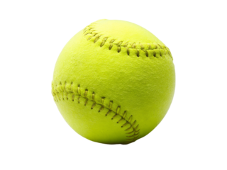 Yellow softball on black background sports equipment game play, Isolated On White Background, Png Transparent
