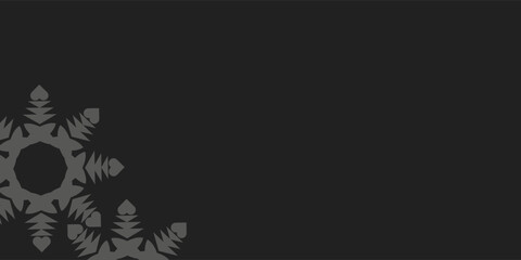 Merry christmas and happy new year with snowflake stencil pattern horizontal. Dark snowflake paper cut background with shadow decoration.