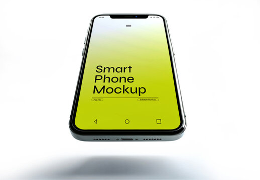 Isolated Floating Smartphone Mockup Template