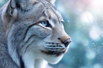 create minimalist portraits of top  wild animals on clean pastel background with soft bokeh effects