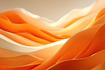 Abstract orange and beige wavy landscape