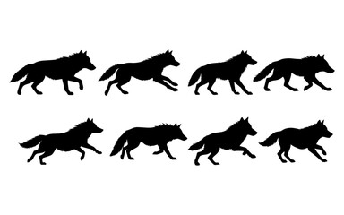 Wolf Silhouette Animation Set for Design