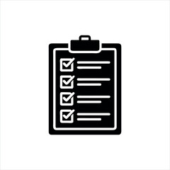 Clipboard Checklist Silhouette Icon