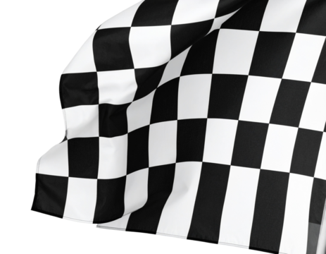 Firefly_Black and white checkered flag isolated on a transparent background 
