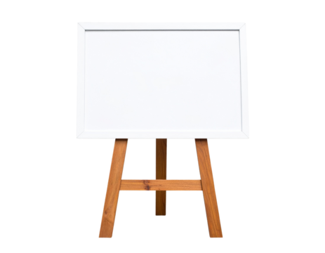  Firefly_Blank white frame sign with wooden legs, perfect for advertising your business, isola