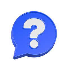 Blue circular icon with a white question mark symbol for help, information, or FAQs