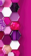 Abstract Geometric Hexagon Pattern with Pink and Purple Hues