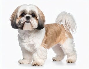 Cute Shih Tzu Dog with Fluffy Coat