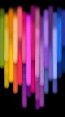 Abstract Glitch Pattern with Neon Pink and Cyan Lights