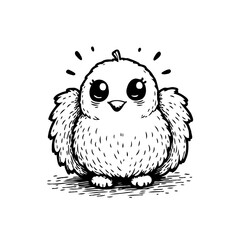 Adorable baby chick cartoon drawing offering innocence and joy a heartening illustration for