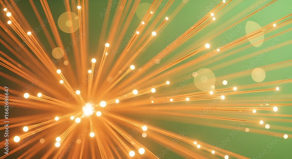 Poster abstract background featuring vibrant light rays and bokeh effects, creating a festive and energetic